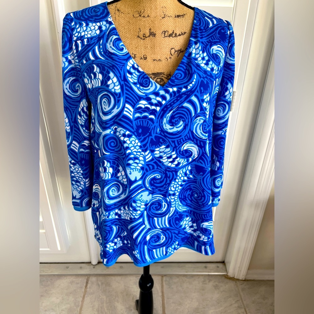 Lilly‎ Pulitzer Blue Paisley Tunic Cobalt Blue M